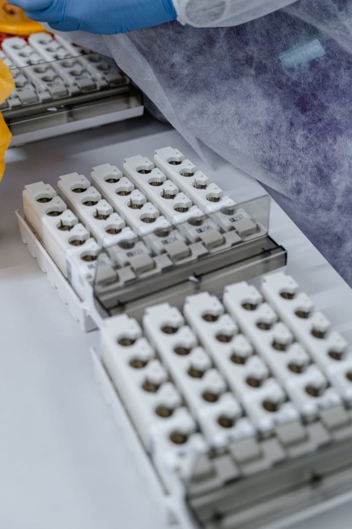 services-09 Close-up of laboratory equipment used for biochemical and pharmaceutical analysis.